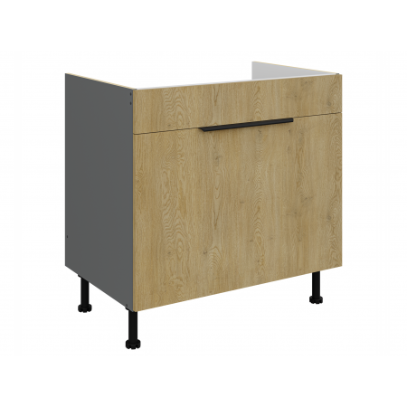 Szafka kuchenna pod zlew z szufladą 80 cm CREMA dąb cremona / antracyt 80 ZL 1S BB